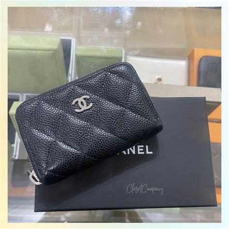 silver chanel card holder|Chanel card holder original.